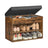 Shoe Bench - Wood - Rustic Brown - Cushioned Seating with 3 Compartments