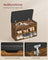 Shoe Bench - Wood - Rustic Brown - Cushioned Seating with 3 Compartments