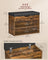 Shoe Bench - Wood - Rustic Brown - Cushioned Seating with 3 Compartments