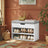 Shoe Storage Bench - Wood - Cloud White - Cushion Top and 3 Storage Compartments