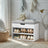 Shoe Storage Bench - Wood - Cloud White - Cushion Top and 3 Storage Compartments