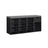 Shoe Storage Bench - Wood - Ebony Black - Padded Seat with Drawer and Open Compartments