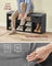 Shoe Storage Bench - Wood - Ebony Black - Padded Seat with Drawer and Open Compartments