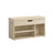 Shoe Bench - Wood - Natural Beige - Cushioned Seat with 3 Compartments