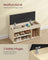 Shoe Bench - Wood - Natural Beige - Cushioned Seat with 3 Compartments