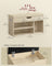 Shoe Bench - Wood - Natural Beige - Cushioned Seat with 3 Compartments