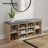 Entryway Storage Bench - Wood - Oak - 10-Compartment Shoe Organizer with Cushion
