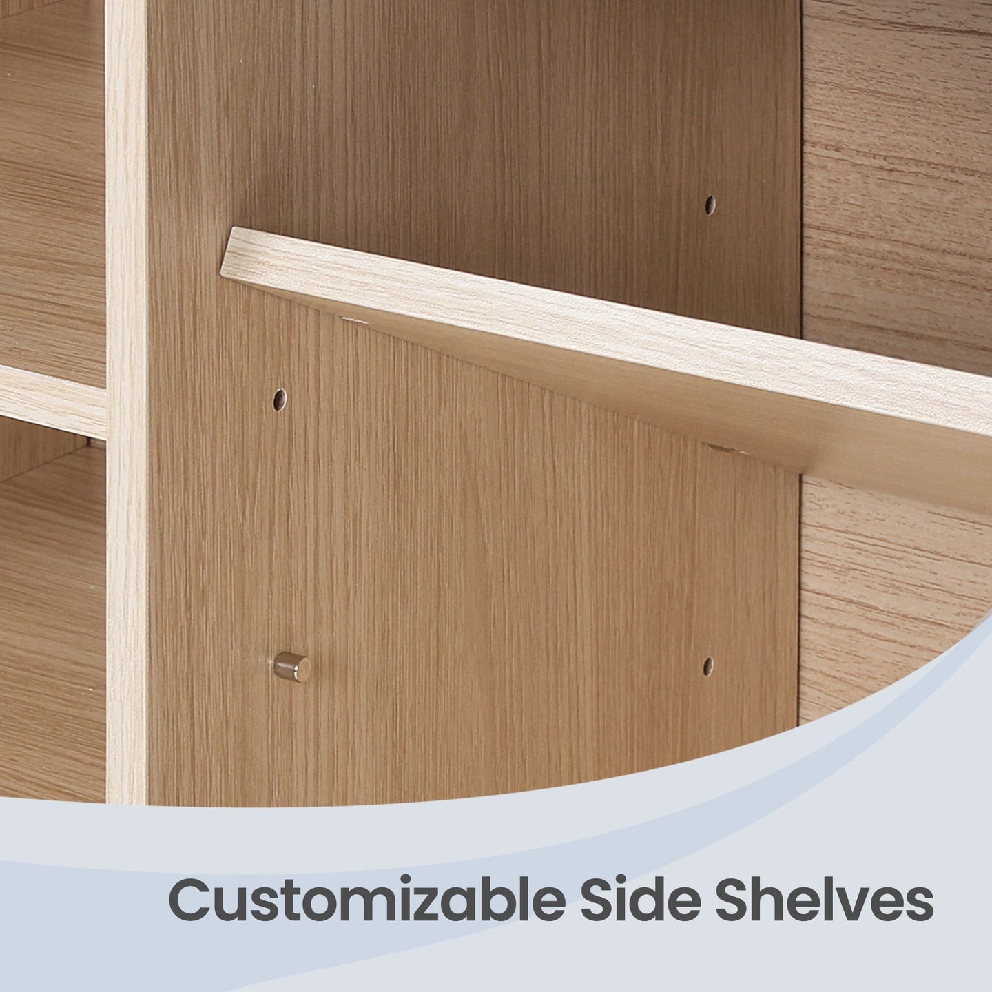 Entryway Storage Bench - Wood - Oak - 10-Compartment Shoe Organizer with Cushion