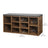 Shoe Bench - Rustic Brown and Grey - Wooden