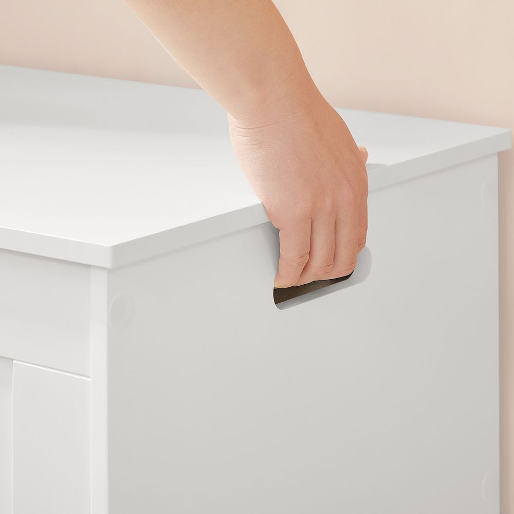 Storage Bench - MDF - White - Large Capacity for Shoes and Toys
