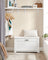 Shoe Bench - Wood - Cloud White - Adjustable Interior Divider and Folding Door