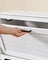 Shoe Bench - Wood - Cloud White - Adjustable Interior Divider and Folding Door