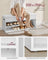 Storage Bench - Wood - White - Padded Seat with Hidden Chest and 2 Shelves
