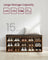 Shoe Rack Bench - Engineered Wood - Rustic and Caramel Brown - 15 Open Storage Compartments with Cushion