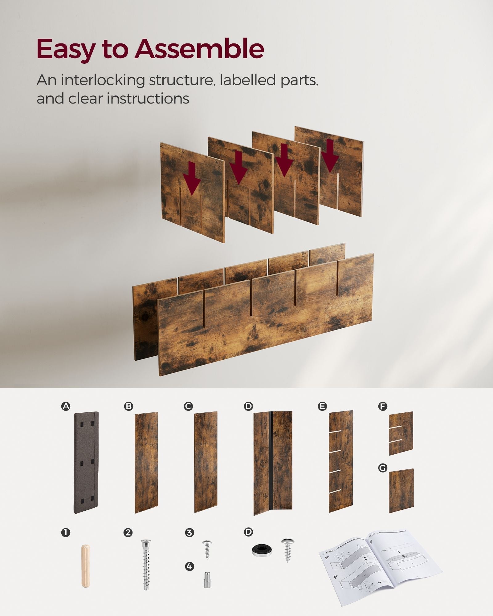 Shoe Rack Bench - Engineered Wood - Rustic and Caramel Brown - 15 Open Storage Compartments with Cushion