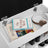 Shoe Bench - Wood - White and Gray - Padded Seat with Storage Compartments
