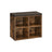 Shoe Storage Bench - Engineered Wood - Rustic Brown - Padded Seat with 4 Compartments and 2 Adjustable Shelves