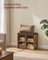 Shoe Storage Bench - Engineered Wood - Rustic Brown - Padded Seat with 4 Compartments and 2 Adjustable Shelves