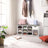 Open Compartments Shoe Bench - E1-Grade Wood and Foam Padding - White Frame