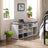 Shoe Bench - Wood - White - Storage with Open Compartments and Padded Seat