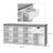 Open Compartments Shoe Bench - E1-Grade Wood and Foam Padding - White Frame