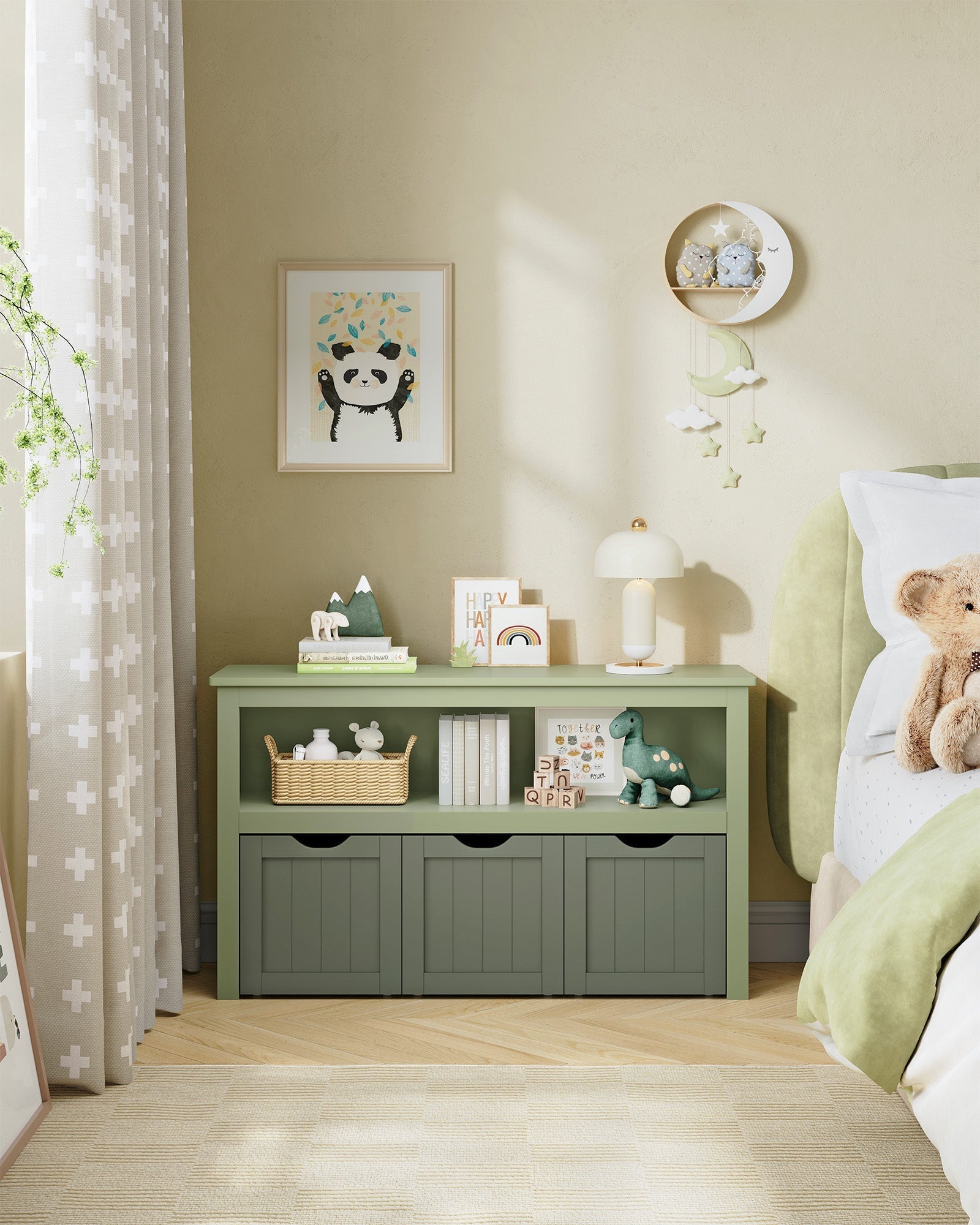 Toy Storage Unit - Mobile with 3 Drawers - Wood - White