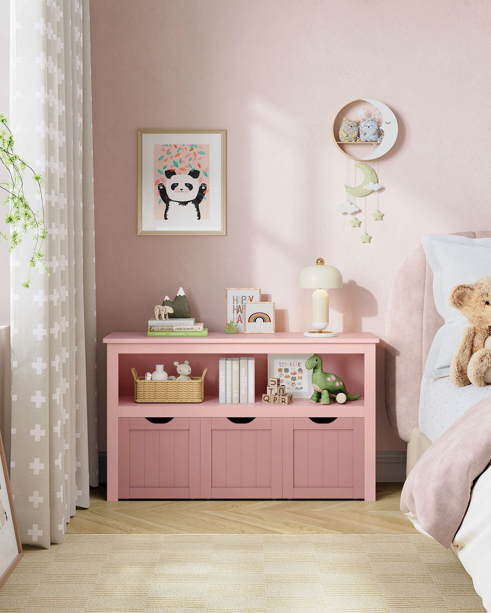 Toy Storage Unit - Mobile with 3 Drawers - Wood - White