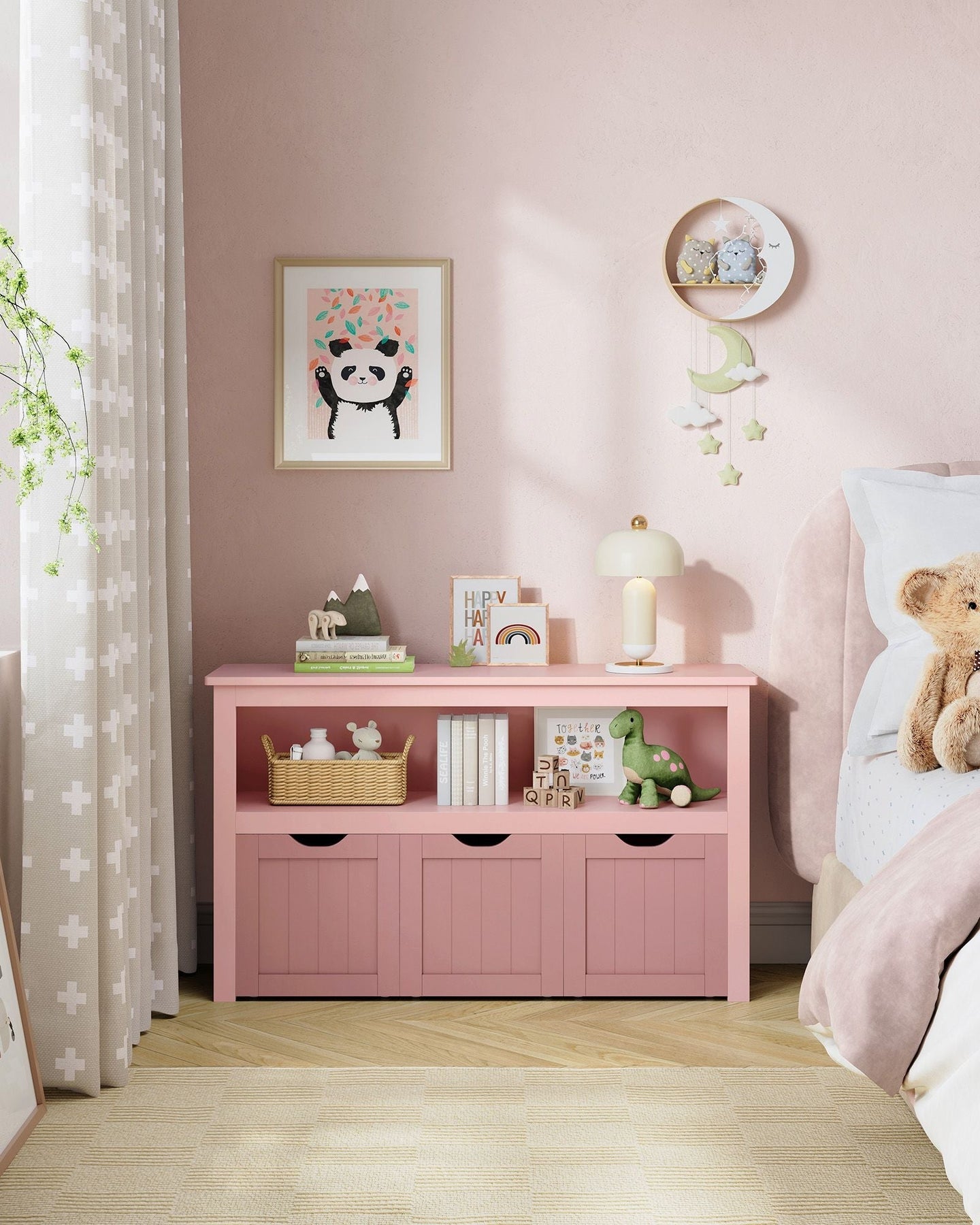Toy Storage Unit - Mobile with 3 Drawers - Wood - White