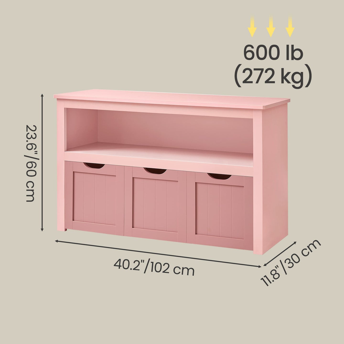 Toy Storage Cabinet - Mobile with 3 Drawers - Engineered Wood - Laurel Green