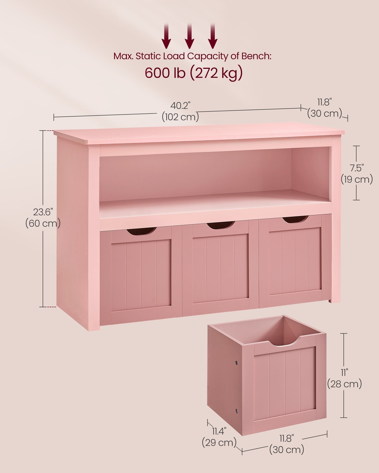 Toy Storage Unit - Mobile with 3 Drawers - Wood - White
