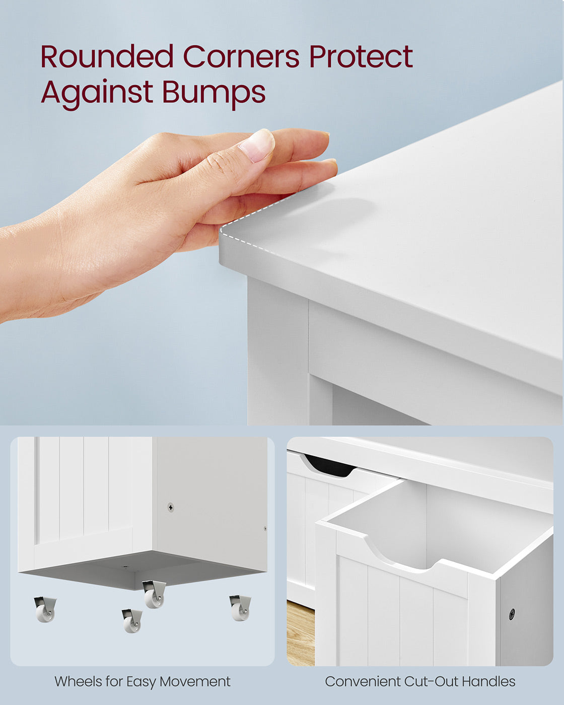 Toy Storage Unit - Mobile with 3 Drawers - Wood - White