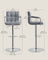 Bar Chair - Synthetic Leather - Light Grey - Height Adjustable