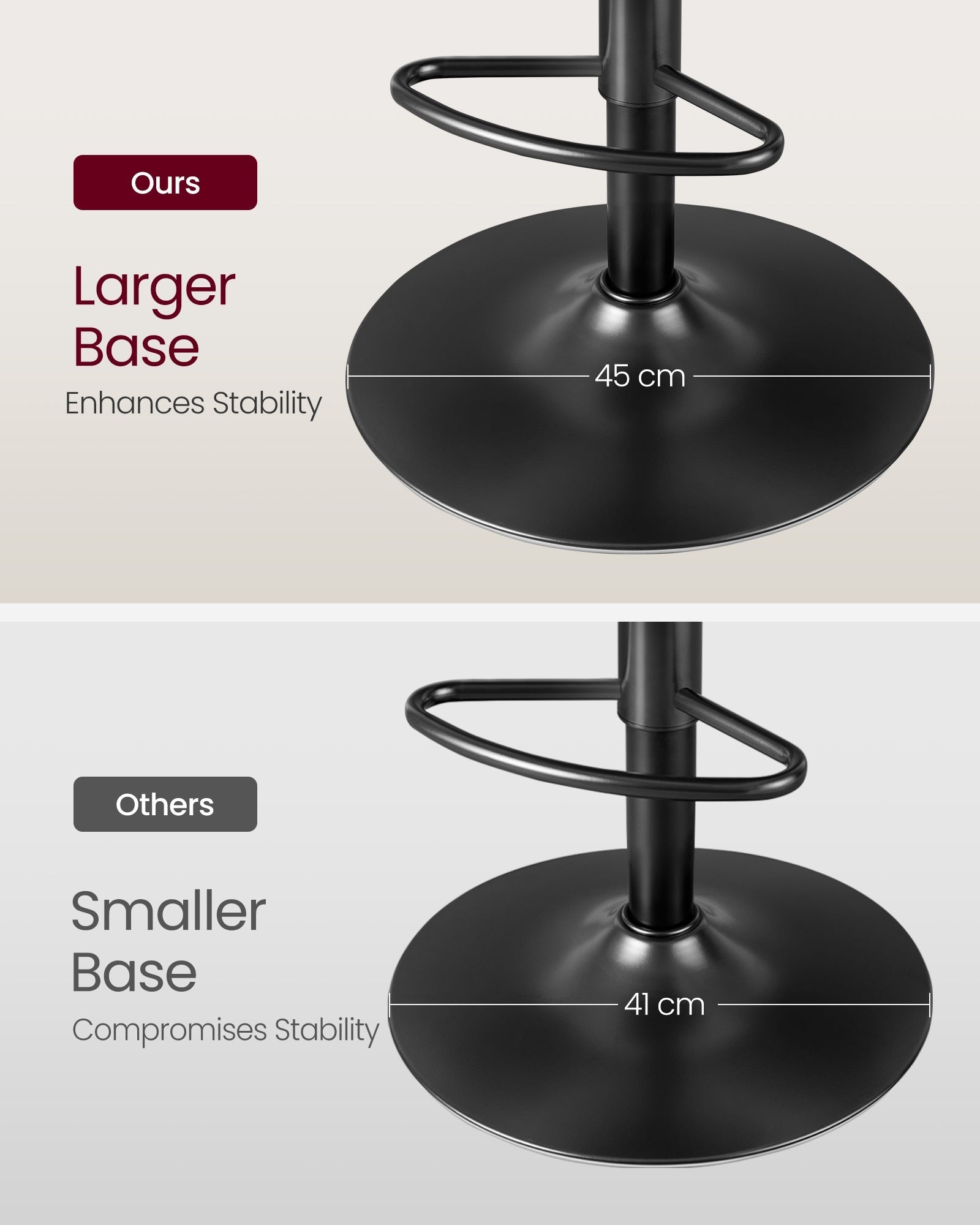 Bar Stools Set of 2 - PU - Adjustable
