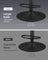 Set of 2 Height Adjustable Swivel Bar Stools - Synthetic Leather - Ink Black - Backrests and Footrests