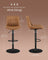 Set of 2 Height Adjustable Bar Stools - Synthetic Leather - Caramel Brown - Swivel Design with Backrests and Footrests