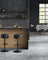 Bar Stool - Synthetic Leather - Ink Black - 360° Swivel and Height Adjustable with Storage