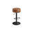 Bar Stool - Synthetic Leather - Caramel Brown - 360° Swivel and Height Adjustable with Storage