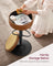 Bar Stool - Synthetic Leather - Caramel Brown - 360° Swivel and Height Adjustable with Storage