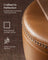 Bar Stool - Synthetic Leather - Caramel Brown - 360° Swivel and Height Adjustable with Storage