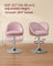 Adjustable Dressing Chair - Steel - Jelly Pink - Swivel Stool with Backrest