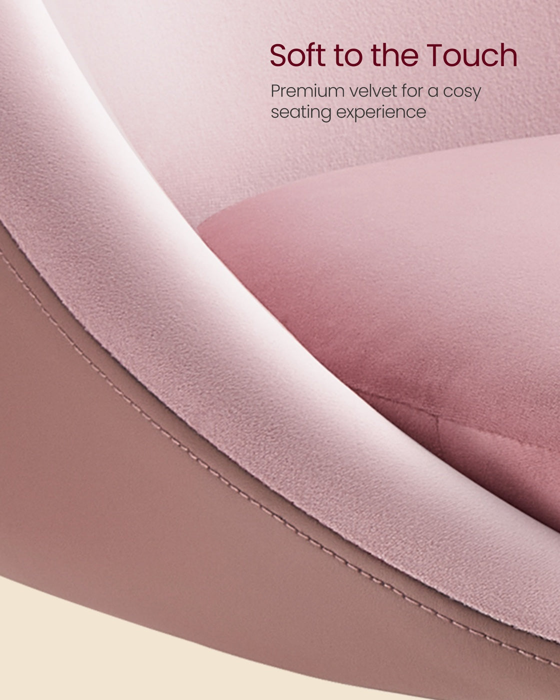 Adjustable Dressing Chair - Steel - Jelly Pink - Swivel Stool with Backrest