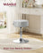 Height Adjustable Stool - PU Upholstery - Cream White - 360° Swivel