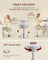 Height Adjustable Stool - PU Upholstery - Cream White - 360° Swivel