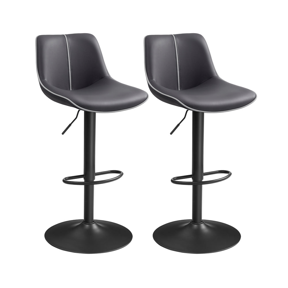 Height Adjustable Swivel Bar Stools - Synthetic Leather - Quilt