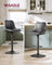 Height Adjustable Swivel Bar Stools - Synthetic Leather - Quilt