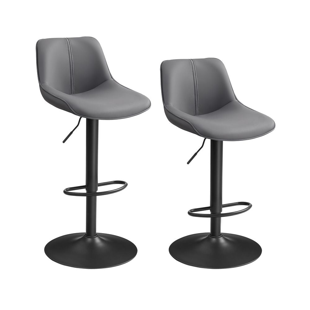 Height Adjustable Swivel Bar Stools - Synthetic Leather - Quilt