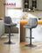 Height Adjustable Swivel Bar Stools - Synthetic Leather - Quilt