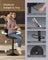 Adjustable Swivel Bar Stools - 2-Piece Set - PU Leather - Backrest