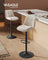 Bar Stools - Set with Backrest - Light Camel - 43 x 48.5 x (93.5-114) cm