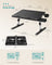 Desk - With Drawers and Storage - Black - 40 x 56 x 25.5-36 cm